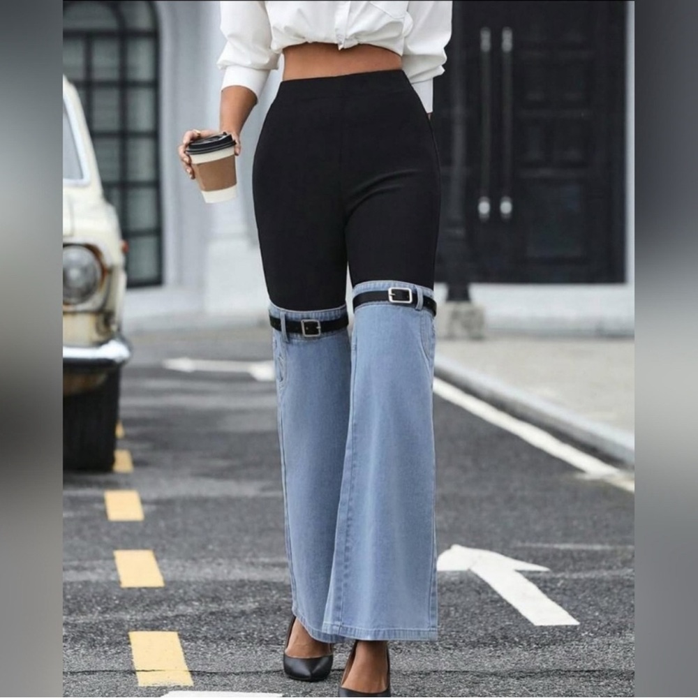 Micas Denim Hybrid Flare Leg Pant